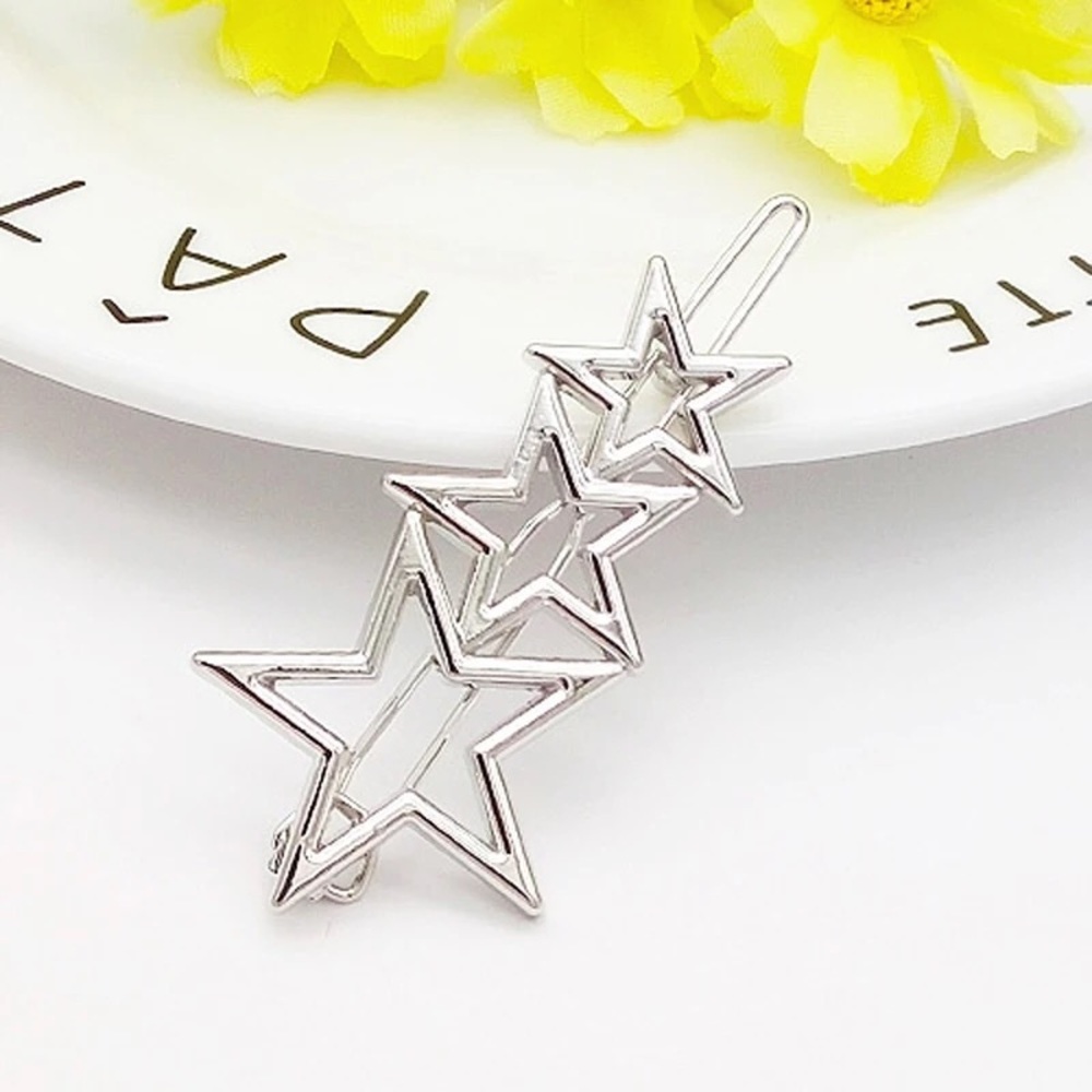 🎉 New Silver Stars Hair Pin Accessory